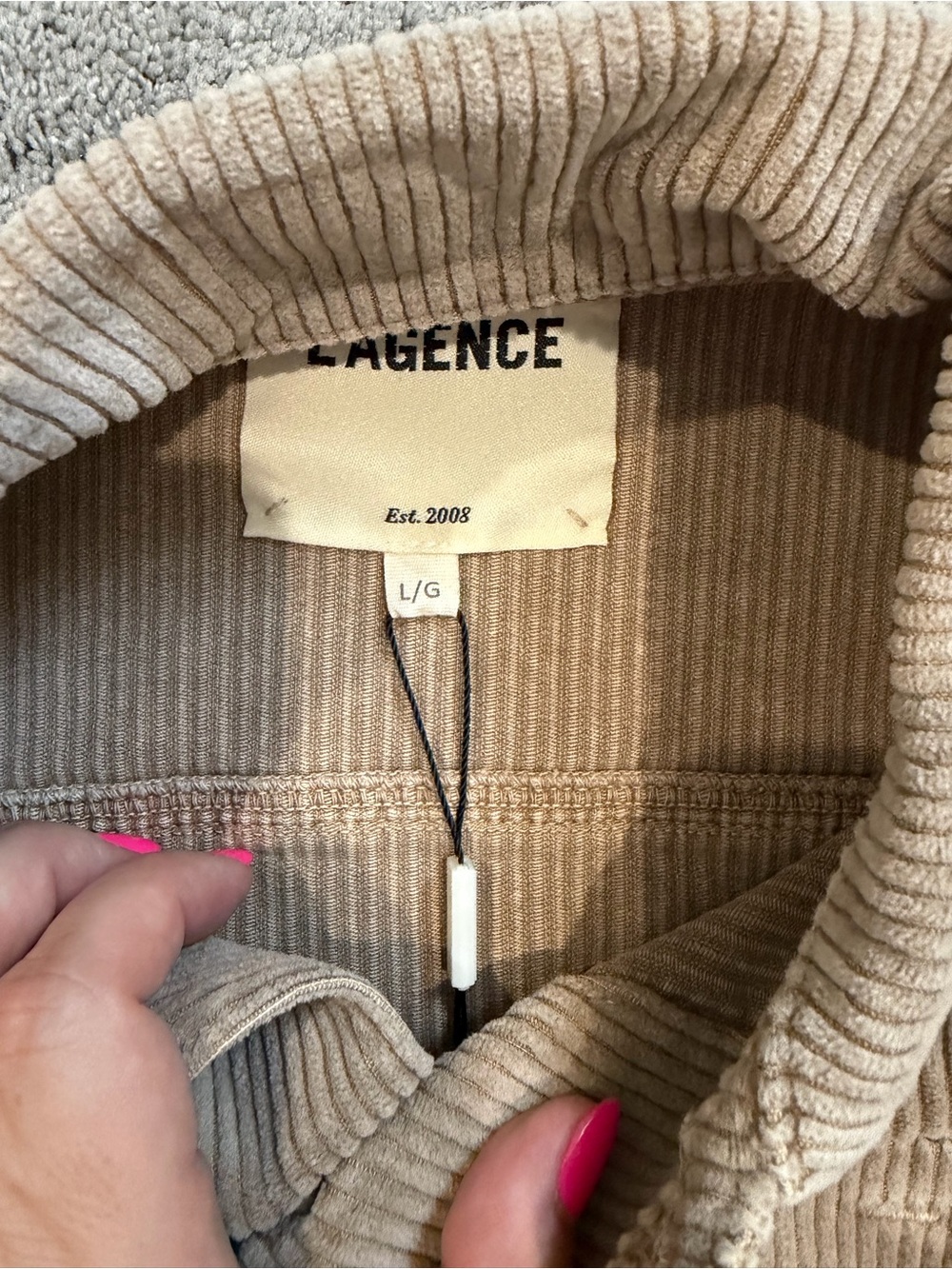 L'AGENCE Taupe Corduroy Jacket - Picture 2 of 4
